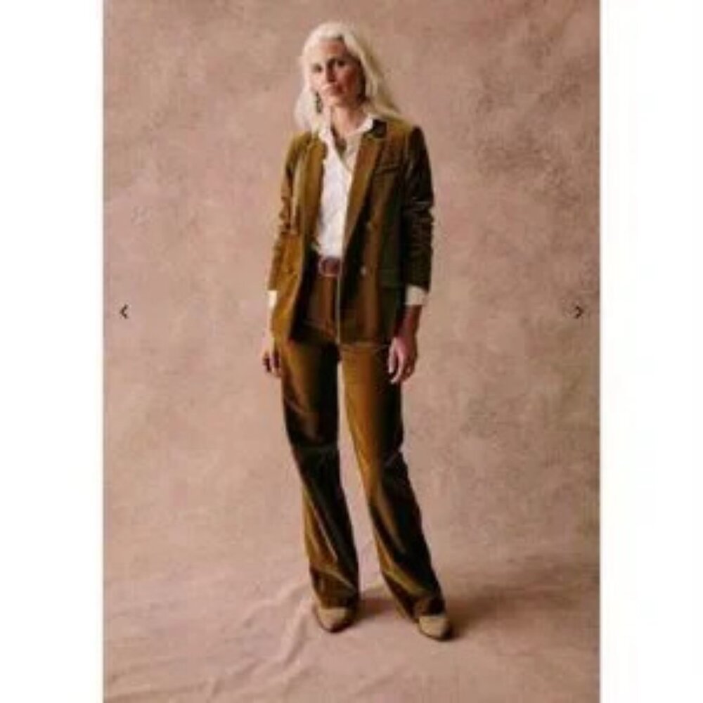 Sézane Christie blazer in curry velvet ~ size 38, NWT!